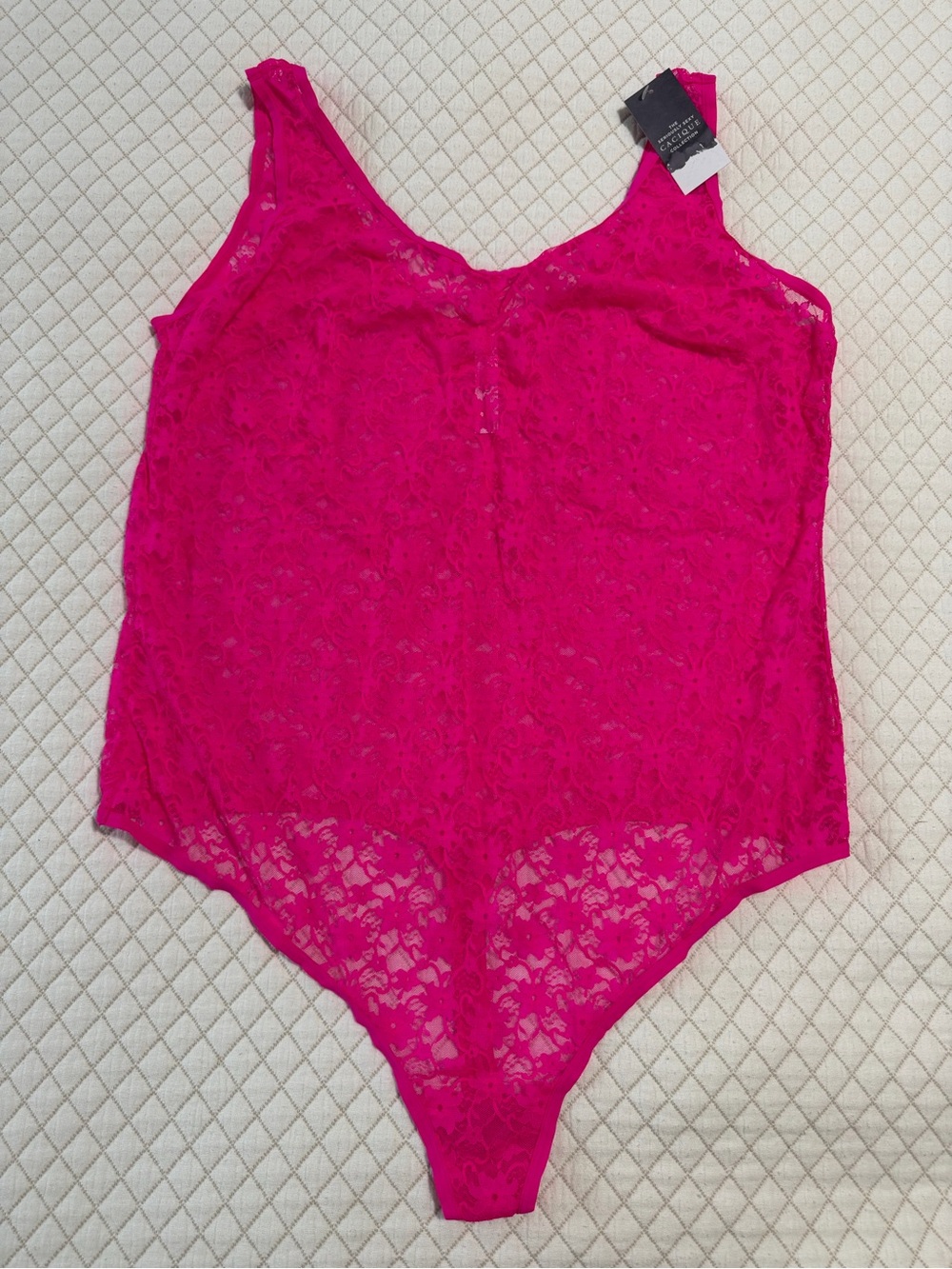 NWT Cacique Seriously Sexy Pink Lace Thong Bodysuit - Size 22/24